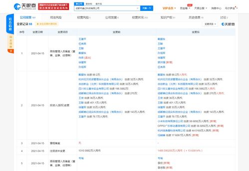 小米 oppo關(guān)聯(lián)公司入股美幻科技 后者經(jīng)營(yíng)范圍含地震服務(wù)等